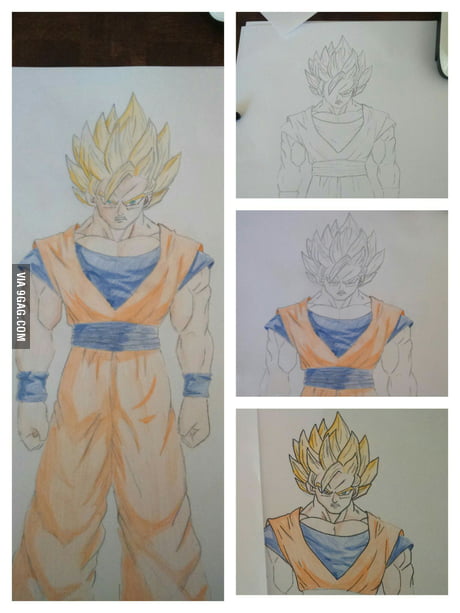Goku Line art Drawing Portrait, goku, white, face, pencil png | PNGWing