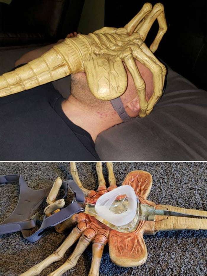 This guy turned his sleep apnea machine into Alien facehugger.