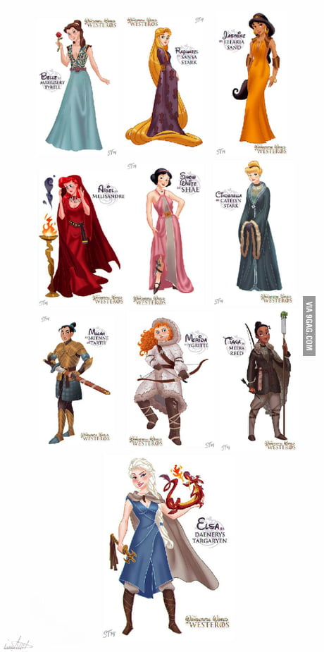 Disney Princesses as Game of Thrones Art