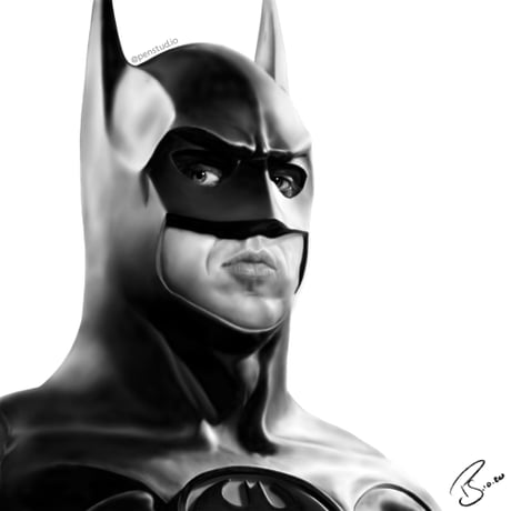 Michael Keaton as Batman 1989. Digital drawing. Who was your favourite  Batman? - 9GAG