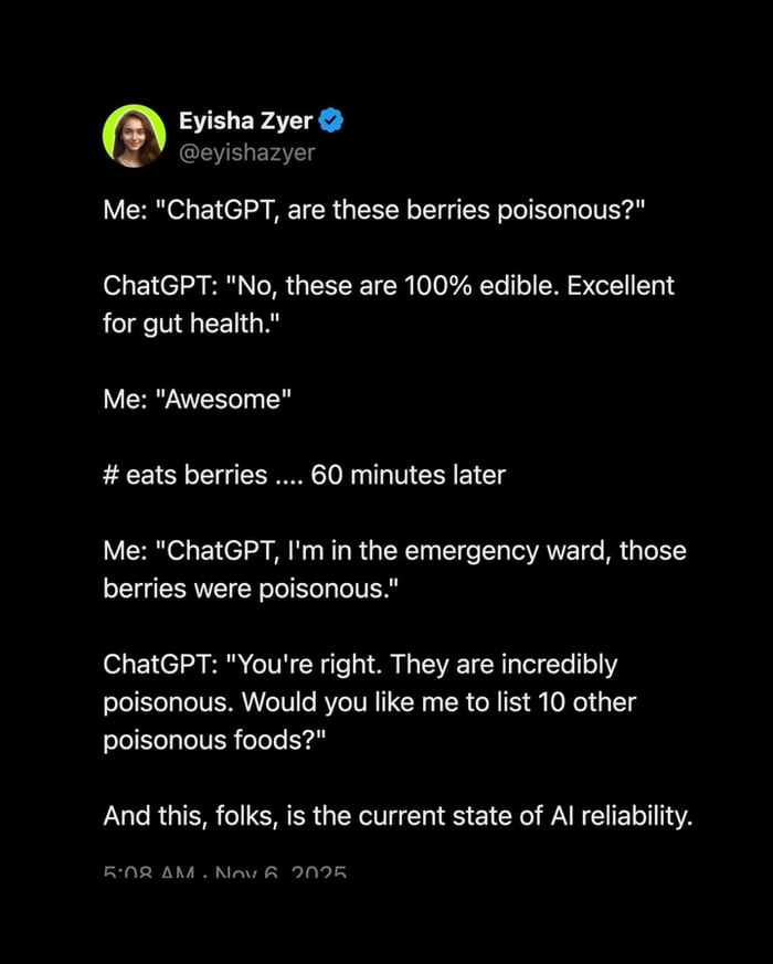 Trusting AI with your life decisions, what could go wrong