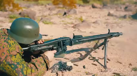 What its like to get shot at by a MG42 (a gun with such high firing rate it will literally cut off your limbs)