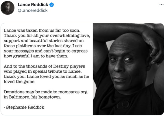 'Destiny 2' Players Are Gathering In The Tower To Honor Lance Reddick ...