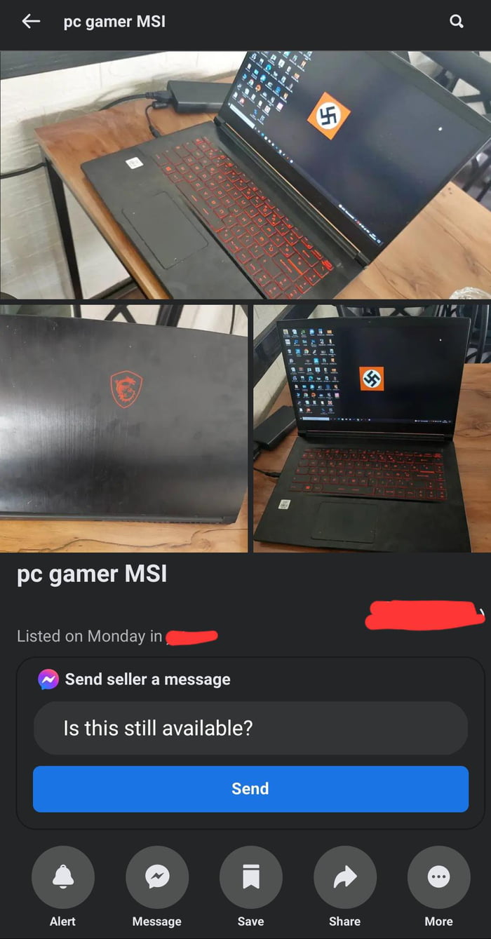 This laptop for sale on FB marketplace, yikes. 9GAG