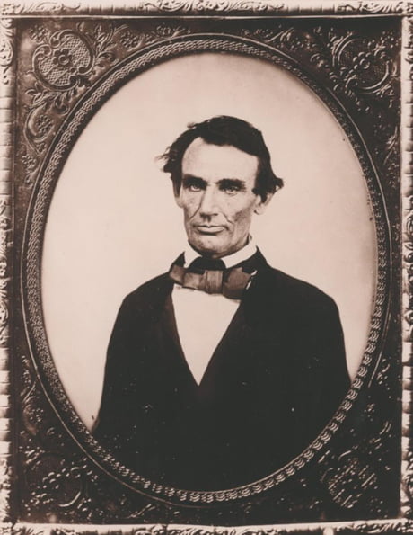 Abraham Lincoln between his 4th and 5th debates with Stephen Douglas in  1858. This portrait shows Lincoln's intelligence and ambition more than it  does his humor and compassion. - 9GAG
