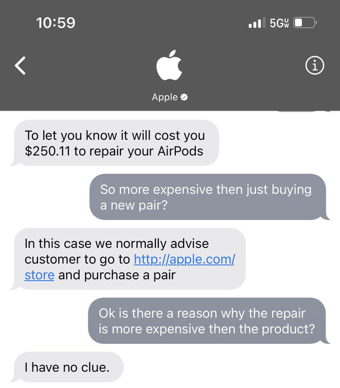 Apple charges $250 to repair AirPod Pros (Gen 1)