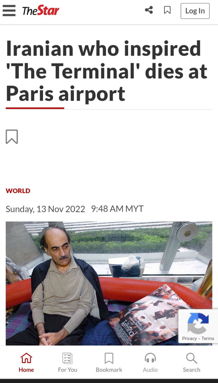 RIP the person who inspire 2004 The Terminal Movie