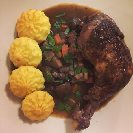 Coq Au Vin With Duchess Potatoes 9gag