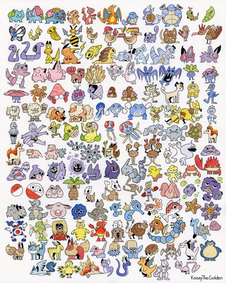 original 150 pokemon names and pictures