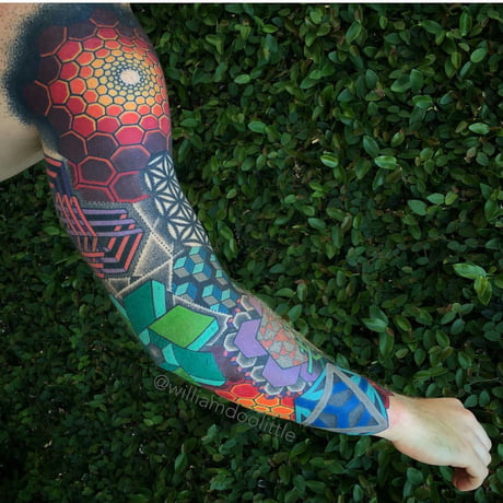 Amazing Colored Full Sleeve Tattoo