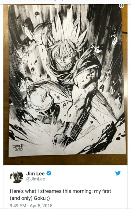 Artista da DC Comics Jim Lee desenha Goku, de Dragon Ball, pela