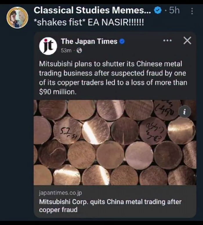 I came for copper...