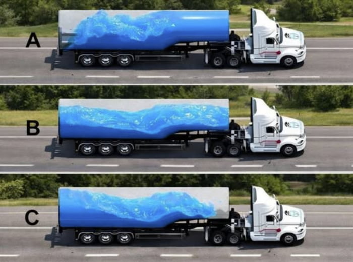 Which of these trucks is moving the fastest