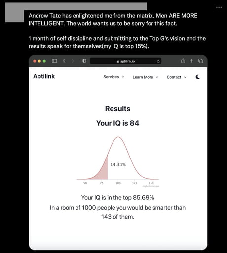 Is Andrew Tate's IQ really 148? How high do you think his IQ is