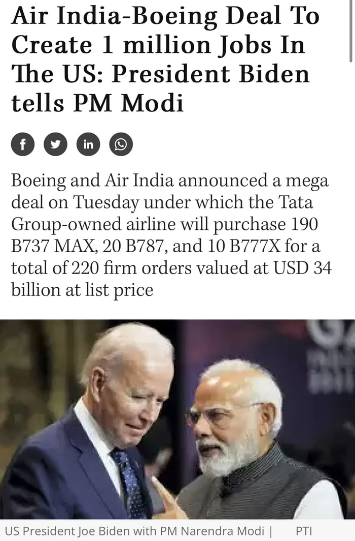 India places the largest order of commercial plans in history! 9GAG