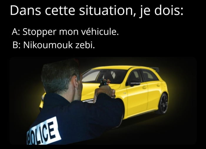 When A French Police Officer Aims At You, You Have Only Two Choices: 1 