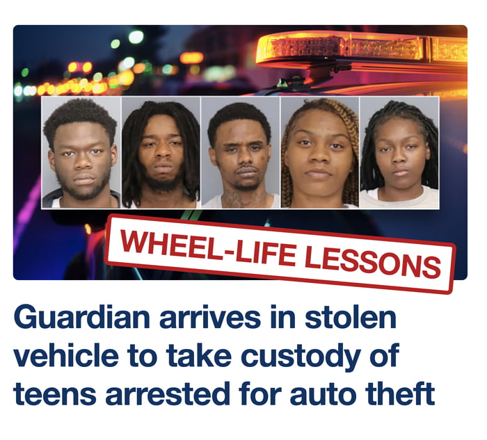 Guardian arrives in stolen vehicle to take custody of teens arrested ...