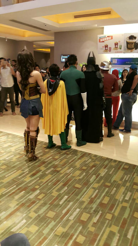 When you have to save the day but you can't miss the Wonder Woman premier
