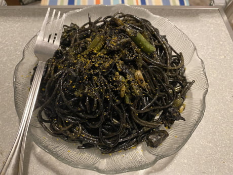 Squid Ink Spaghetti from JoJo's bizarre adventure - 9GAG