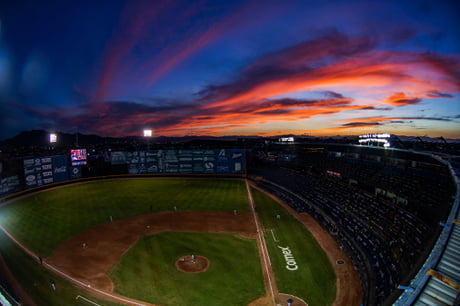 Atardecer desde el estadio de los Acereros de Monclova, Coahuila - 9GAG