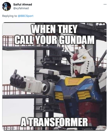 People Are Roasting Bbc For Mistaking A Gundam As A Transformer 9gag