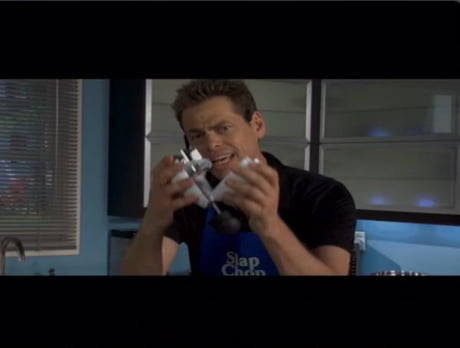 Can someone please explain why slap chop guy was in iron man 3 at 27:02 on  disney plus - 9GAG