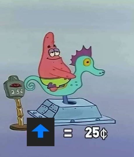 Patrick Star Riding A Seahorse