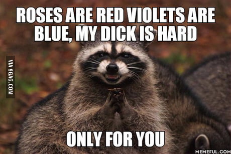 Share your best "dirty" red violets are blu poem for me ;) - 9GAG