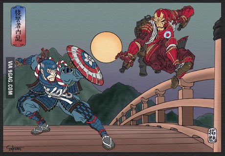 Ukiyo E Civil War Created By Japanese Illustrator Takumi 9gag