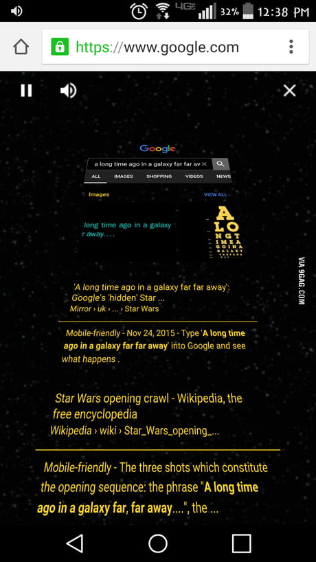 A Long Time Ago In A Galaxy Far Far Away Google It 9gag