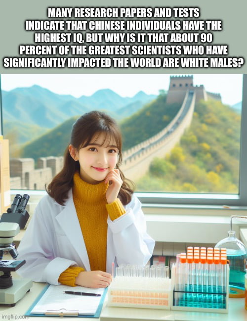 Many research papers and tests indicate that Chinese individuals have