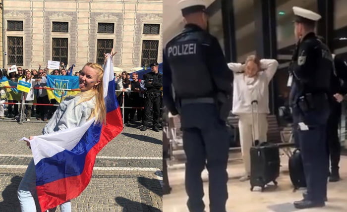 Julia Prochorov, the girl supporting Russia from Germany, provoking Ukrainians by loud Russian music and encouraging Russians in Europe to waste energies to support the war, has been deported from Germany as she was there illegally - source in the comment