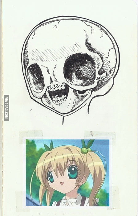 Figuring out how the skull of this anime person would look since