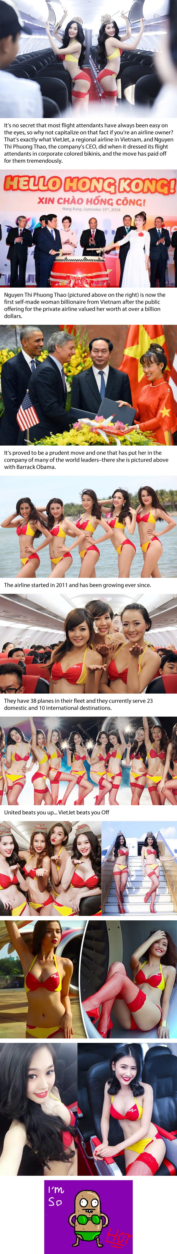Bikini clad flight attendants are making airline owner an a**load of cash