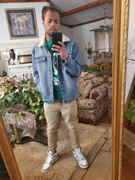 outfits to wear with pine green 1s