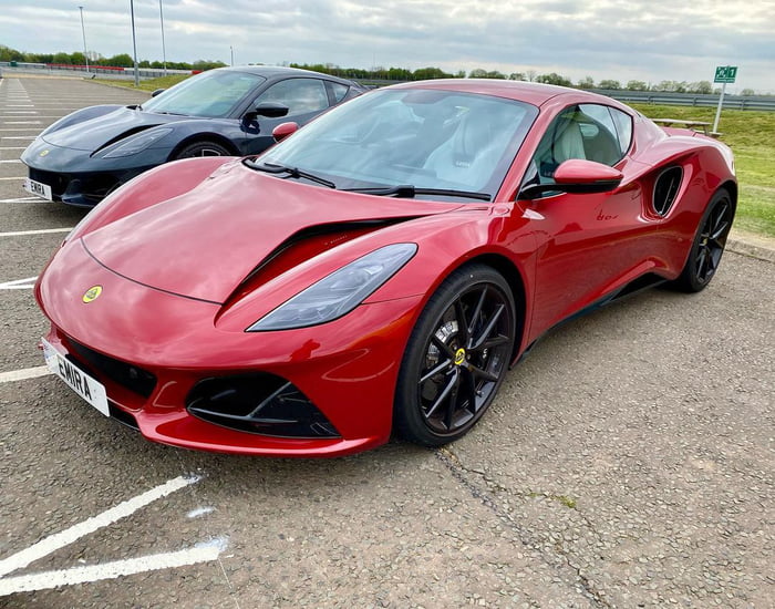Lotus Emira Magma Red (1080x849) source Dealer visit to Hethel 9GAG