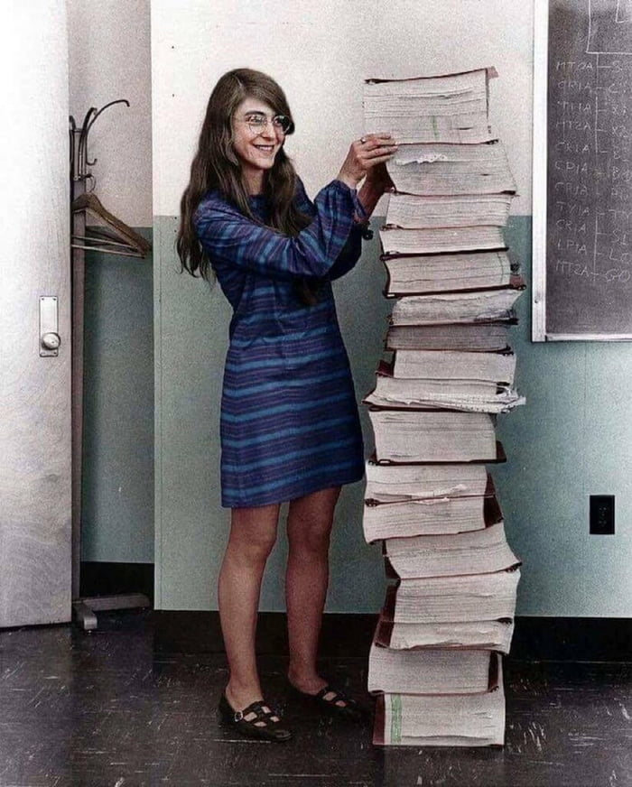 Margaret hamilton nasa s lead developer along with the code she wrote