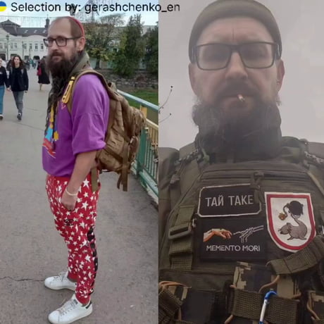 Ukrainian Defenders show themselves before and during service Some of them are hard to recognize in these photos — but such are the realities of war.