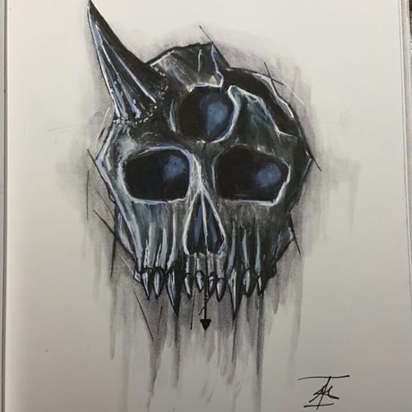 drawings of demon skulls