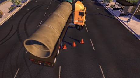 In Toy Story 2 (1999), while very difficult to make out even in 4K, the  Truck with the giant cylinder on it (that almost squishes Mr. Potato Head)  on it has the