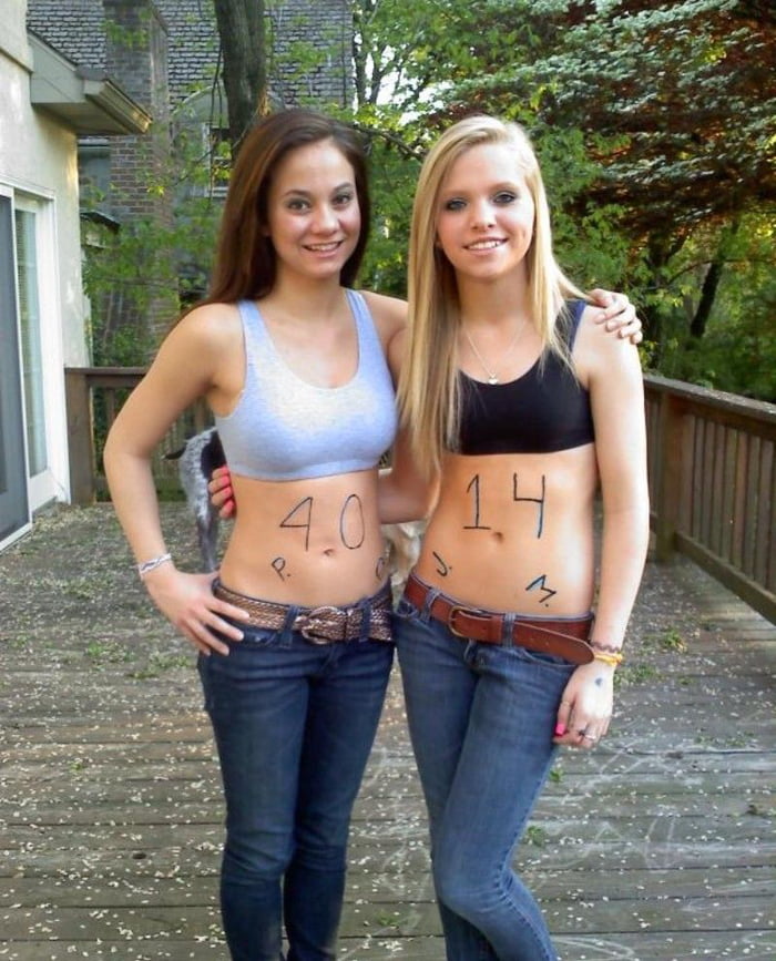I'm assuming the numbers on their stomachs are their GPAs?