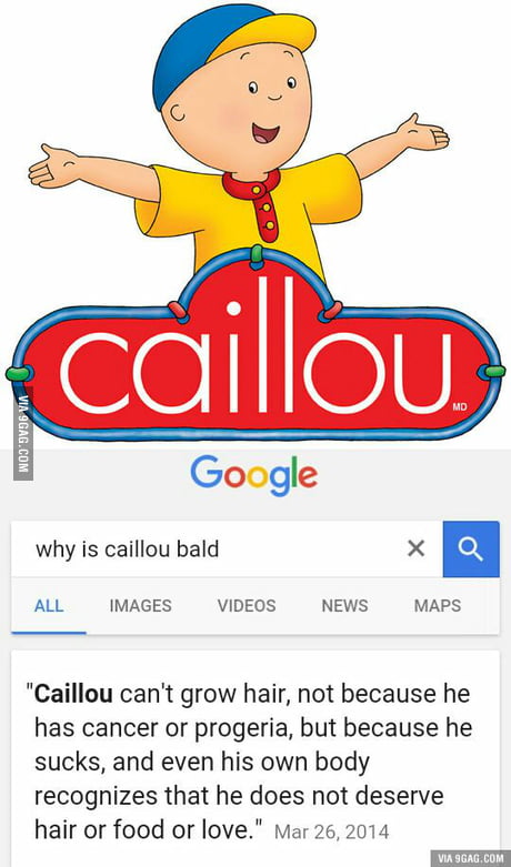 Arian Foster kindly explained why Caillou hasn't got any hair. - 9GAG