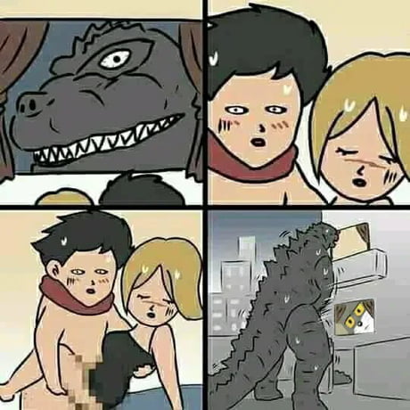 Godzilla after getting freed from Area 51 9GAG 