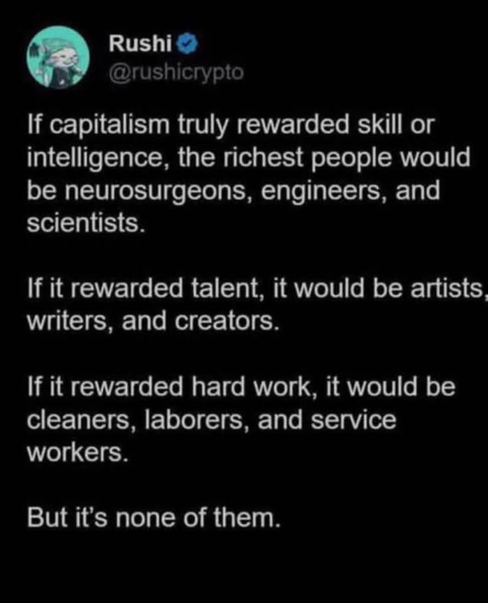 Pure capitalism does not work, neither does pure socialism