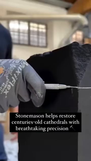 Mesmerizing to watch this stonemason restore centuries-old cathedrals with such precision