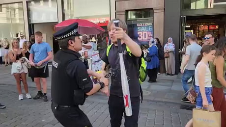 IT'S IN THE PACKAGE YOU IDIOT - Brit police arrest white man for buying a baseball bat