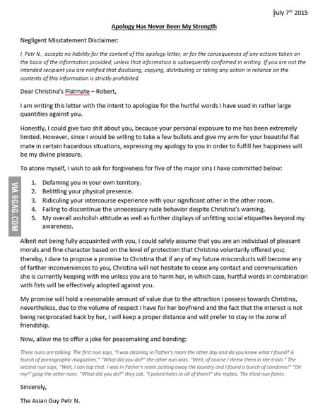 Letter Of Apology To A Friend from img-9gag-fun.9cache.com