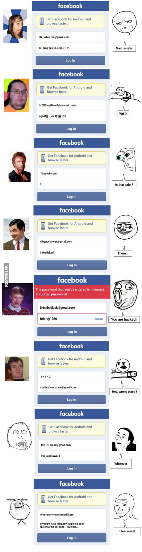 If Memes Have Fb Account Login Account Will Be Like This 9gag