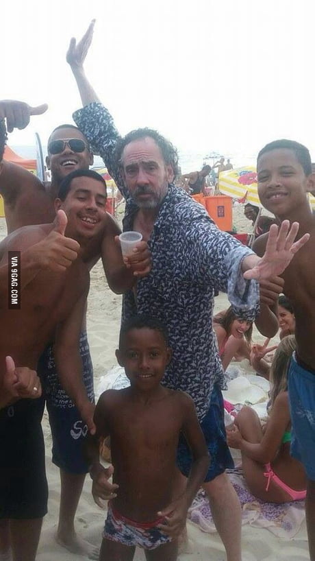 Tim Burton enjoying the Brazilian carnival 9GAG