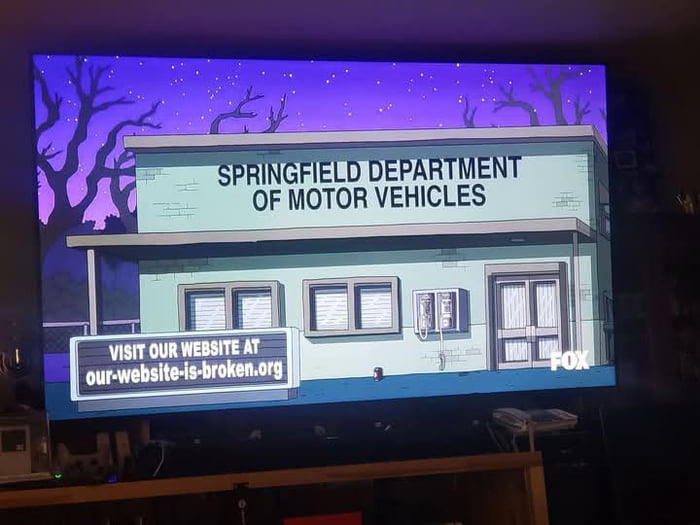 The Simpson's Treehouse of Horrors aired yesterday. On a sign outside of the DMV in Act 3 is a website. Go to it. Before they pull the site DONT OPEN IF YOURE AT WORK \ud83d\udc80\ud83d\udc80